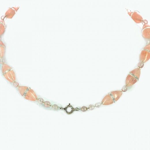 collier en quartz rose