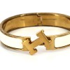 Bracelet Hermès Clic H en émail ivoire