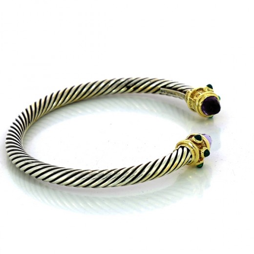 Bracelet David Yurmann Câble en argent et or
