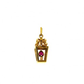 Pendentif lanterne en or jaune