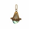 Pendentif or jaune et pierre verte