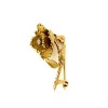 Broche rose en or jaune et diamants