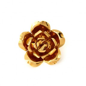 Broche camélia en or jaune