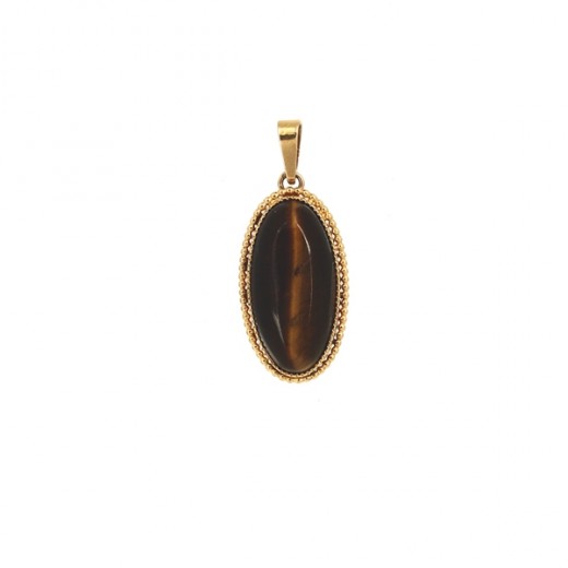 Pendentif cabochon oeil du tigre