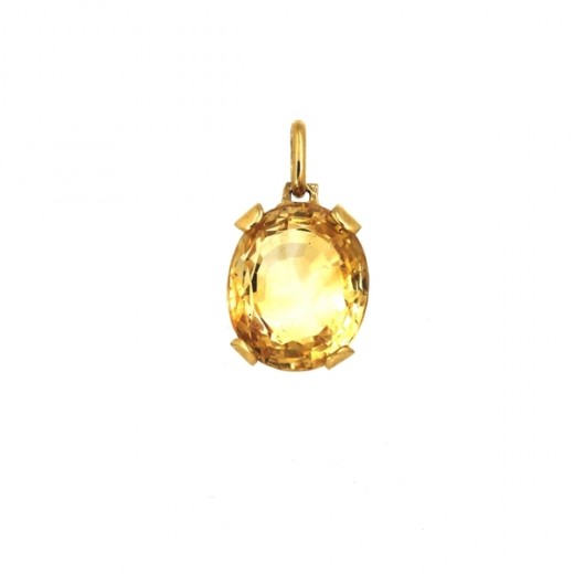 Pendentif citrine en or jaune