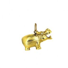 Pendentif Hippopotame en or jaune