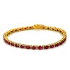 Bracelet ligne rubis et diamants