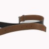 Ceinture Hermès H en cuir noir/ gold