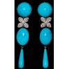 Boucles d oreilles turquoises et diamants