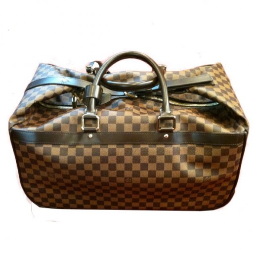 Sac de voyage Louis Vuitton Greenwich en toile damier marron et