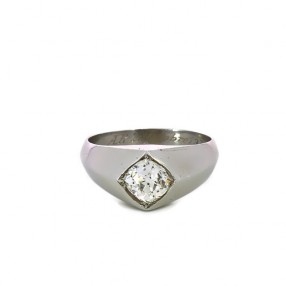 Bague avec diamant en or blanc 18k