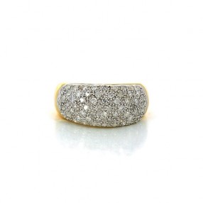 Bague diamantée en or jaune 18k