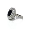 Bague saphir diamantsen or blanc 18k