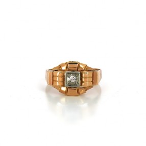 Bague diamant en or jaune 18k