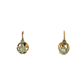 Dormeuses diamants en or jaune 18k