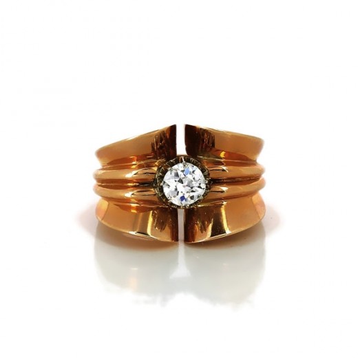 Bague diamant en or jaune 18k