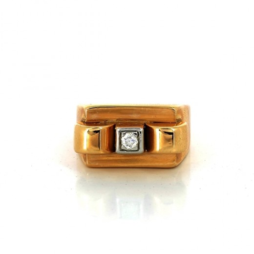 Bague diamant en or jaune 18k