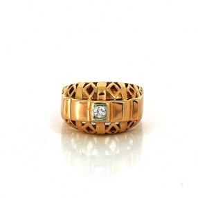 Bague diamants en or jaune 18k