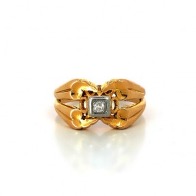 Bague diamants en or jaune 18k