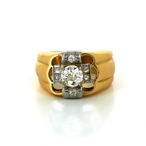 Bague diamant en or jaune 18k