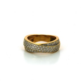 Bague croisée diamantée