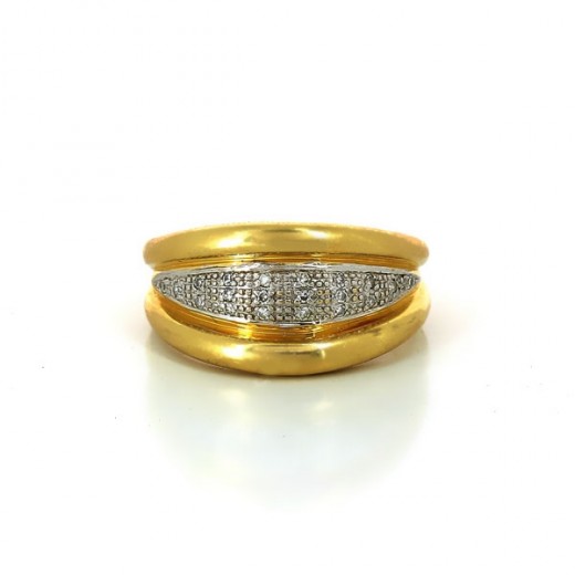 Bague diamantée en or jaune 18k