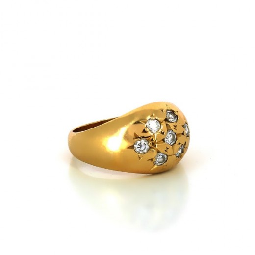Bague boule diamants