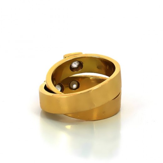 Bague diamants en or jaune 18k