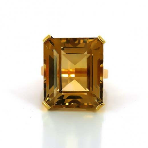 Bague pierre jaune