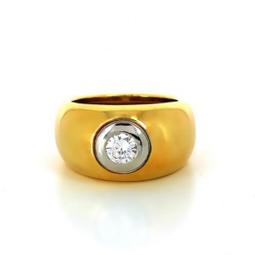 Bague diamant en or jaune 18k