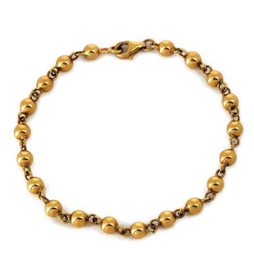 Bracelet perles en or jaune 18k