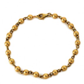 Bracelet perles en or jaune 18k