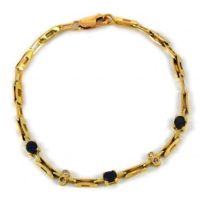 Bracelet saphirs en or jaune 18k