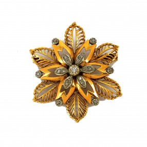 Broche Fleur ancienne 2 ors
