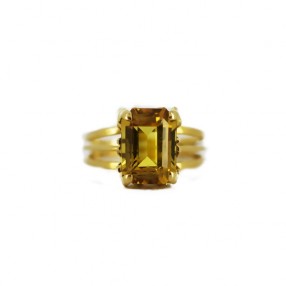 Bague 1970' en or jaune et citrine