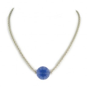 Collier Lalique en cristal bleu et argent