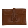 Pochette Hermès Jigé en cuir gold