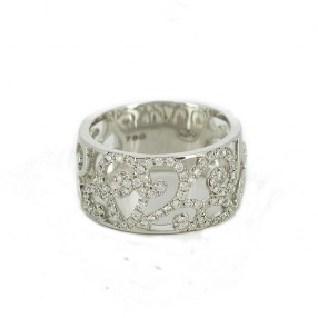 Bague volute diamants en or blanc