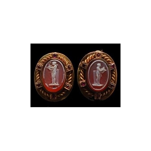 Boucles d'oreilles CamÃ© Cornaline Rubis