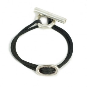 Bracelet Hermès Skipper sur cordon noir