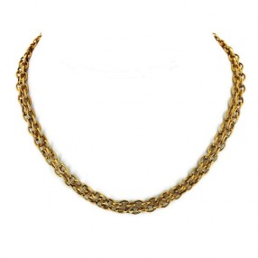 Collier deux rangs en or jaune 18k