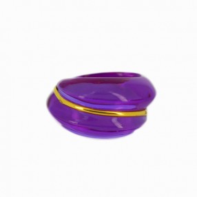 Bague Baccarat en cristal violet et or jaune