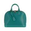 Sac Louis Vuitton Alma PM en cuir épi turquoise