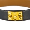 Ceinture Hermès Médor en cuir noir