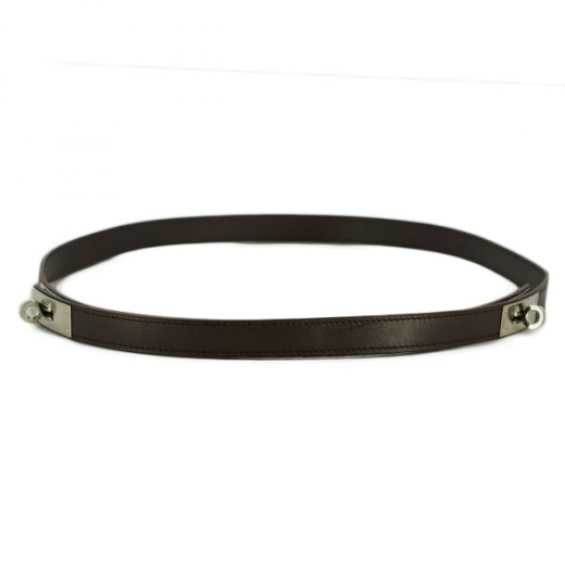 Ceinture Hermès Kelly en cuir chocolat