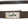 Ceinture Hermès Kelly en cuir chocolat