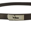 Ceinture Hermès Kelly en cuir chocolat