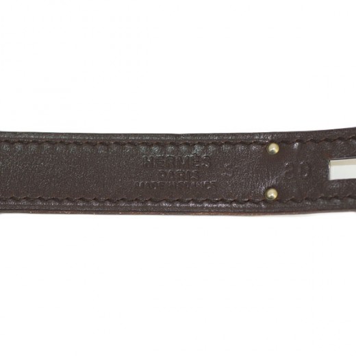 Ceinture Hermès Kelly en cuir chocolat