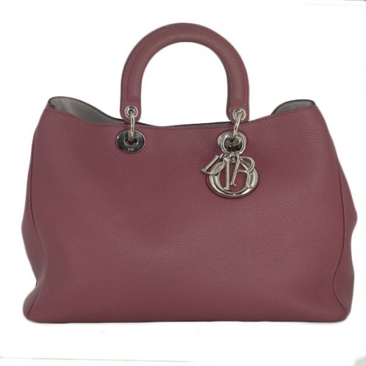 Sac Christian Dior Diorissimo GM en cuir vieux rose