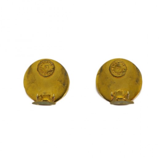 Boucles D'oreilles Vintage Céline T. Saxe - Pendantes, Dorées, Clips - Occasion